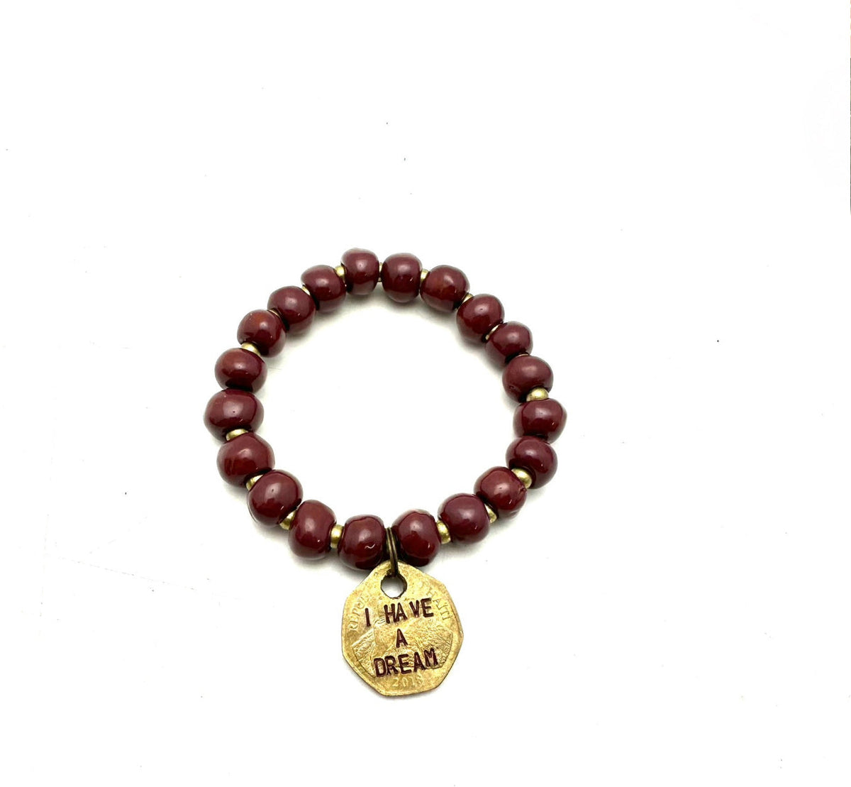 Ceramic Coin Bracelet - I Have A Dream