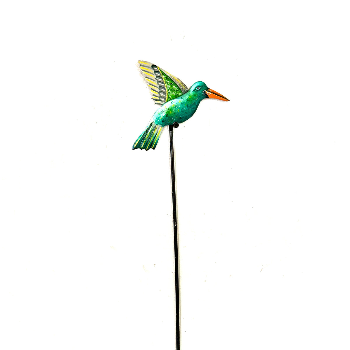 Green Hummingbird Garden Stake- Painted