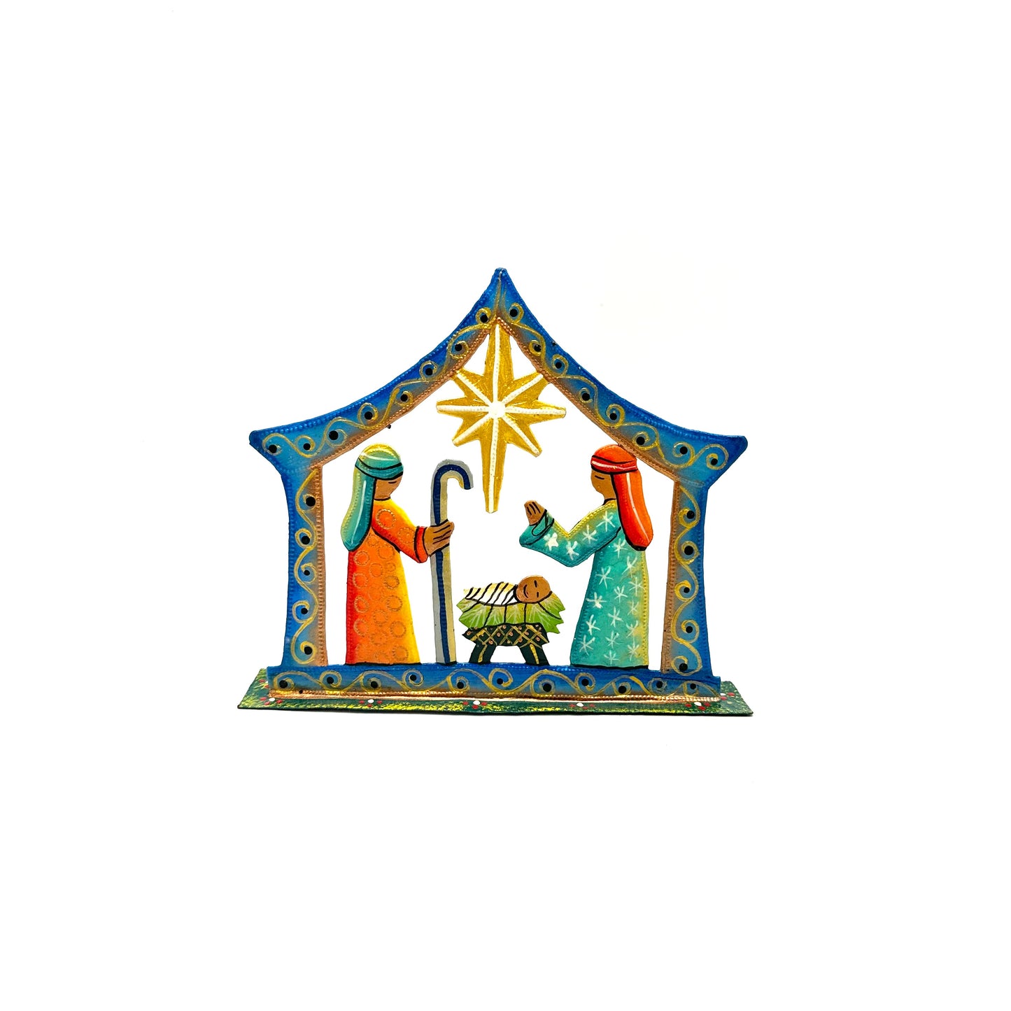 Small Blue Simple Nativity