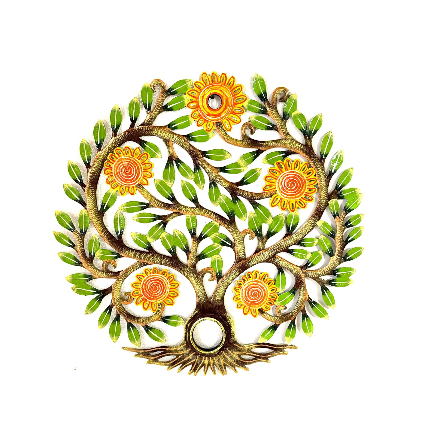 Sun Flowers Tree of Life Oil Drum Top