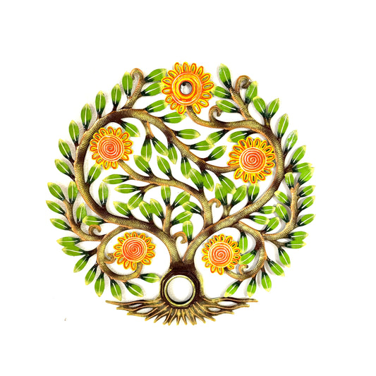 Sun Flowers Tree of Life Oil Drum Top