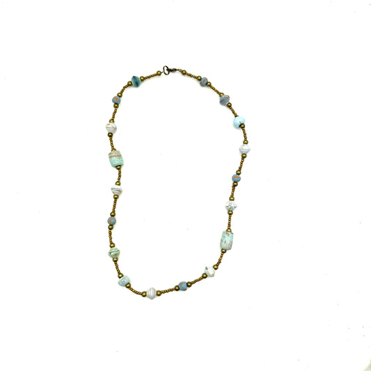 Haitian Signature Necklace - Baby Blue