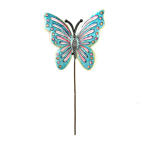Turquoise Butterfly Garden Stake