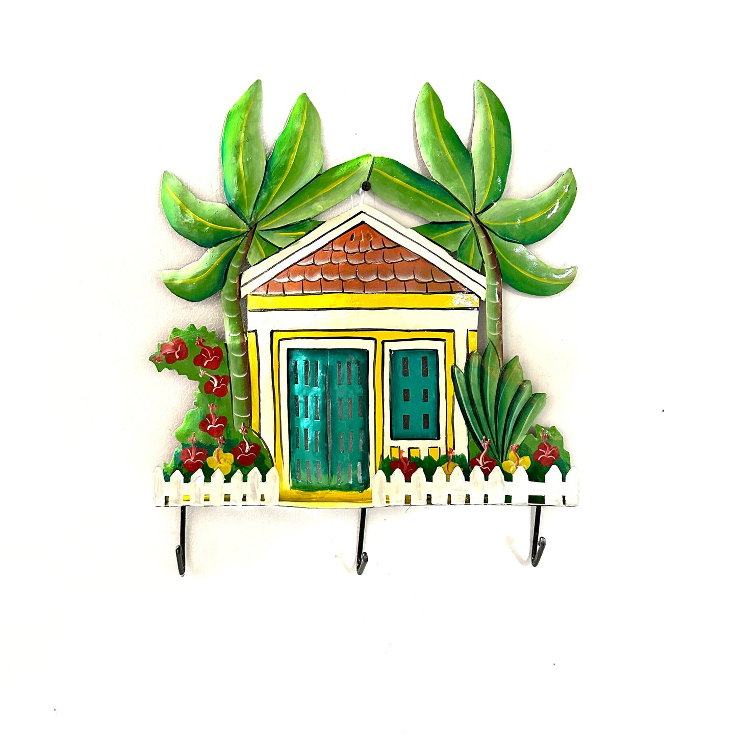 Yellow Caribbean House Wall Hook