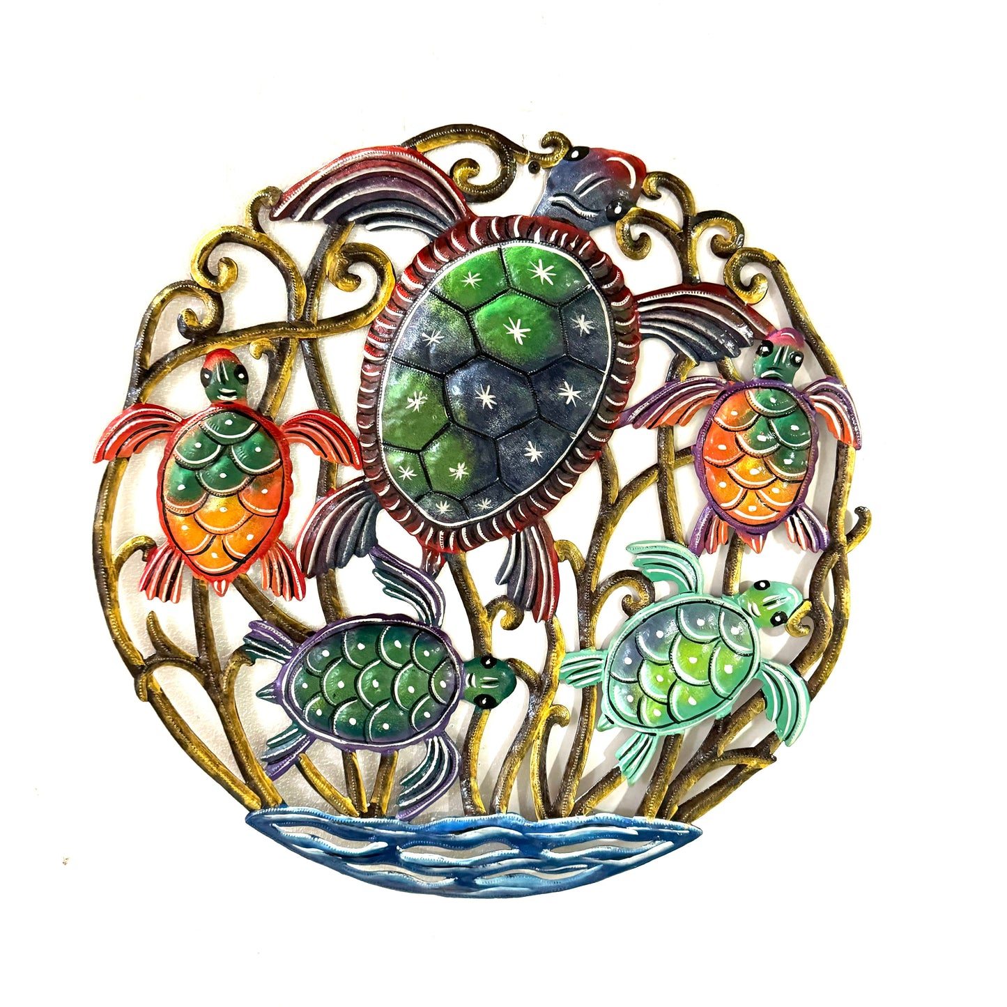 Colorful Turtles Round
