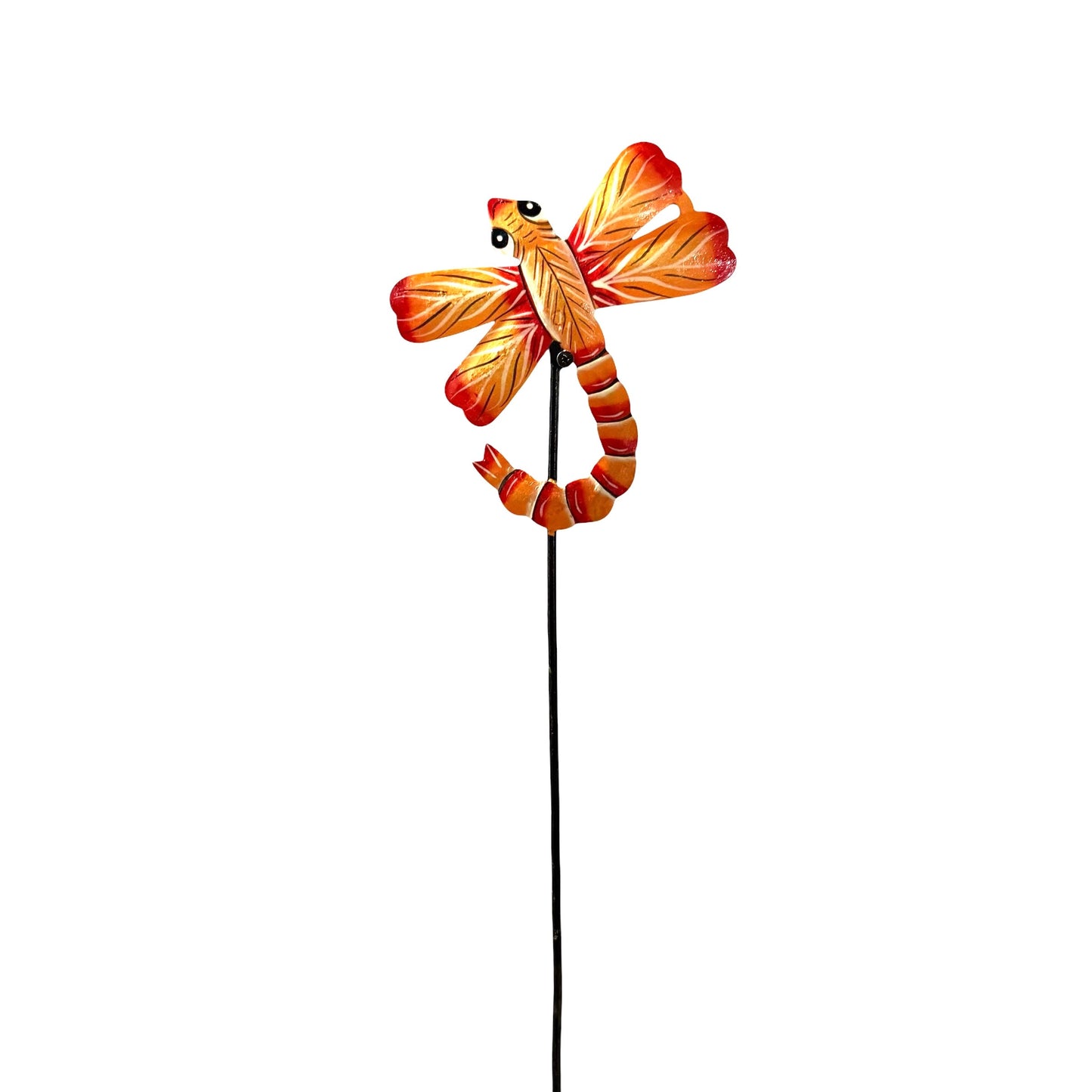 Little Orange Dragonfly Garden Stake