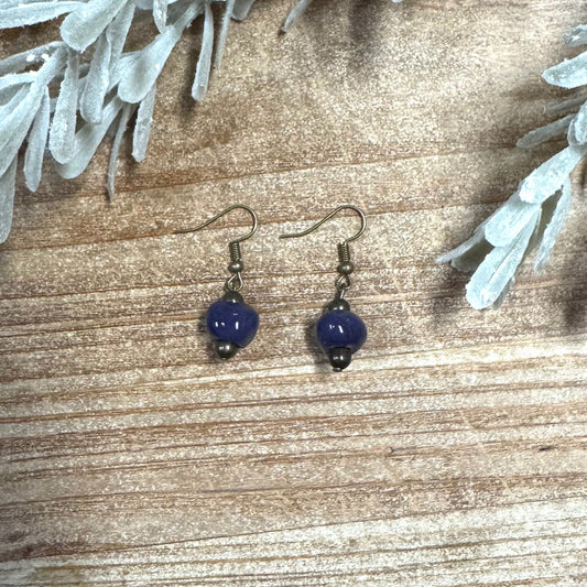 Simple Ceramic Earring- Deep Purple