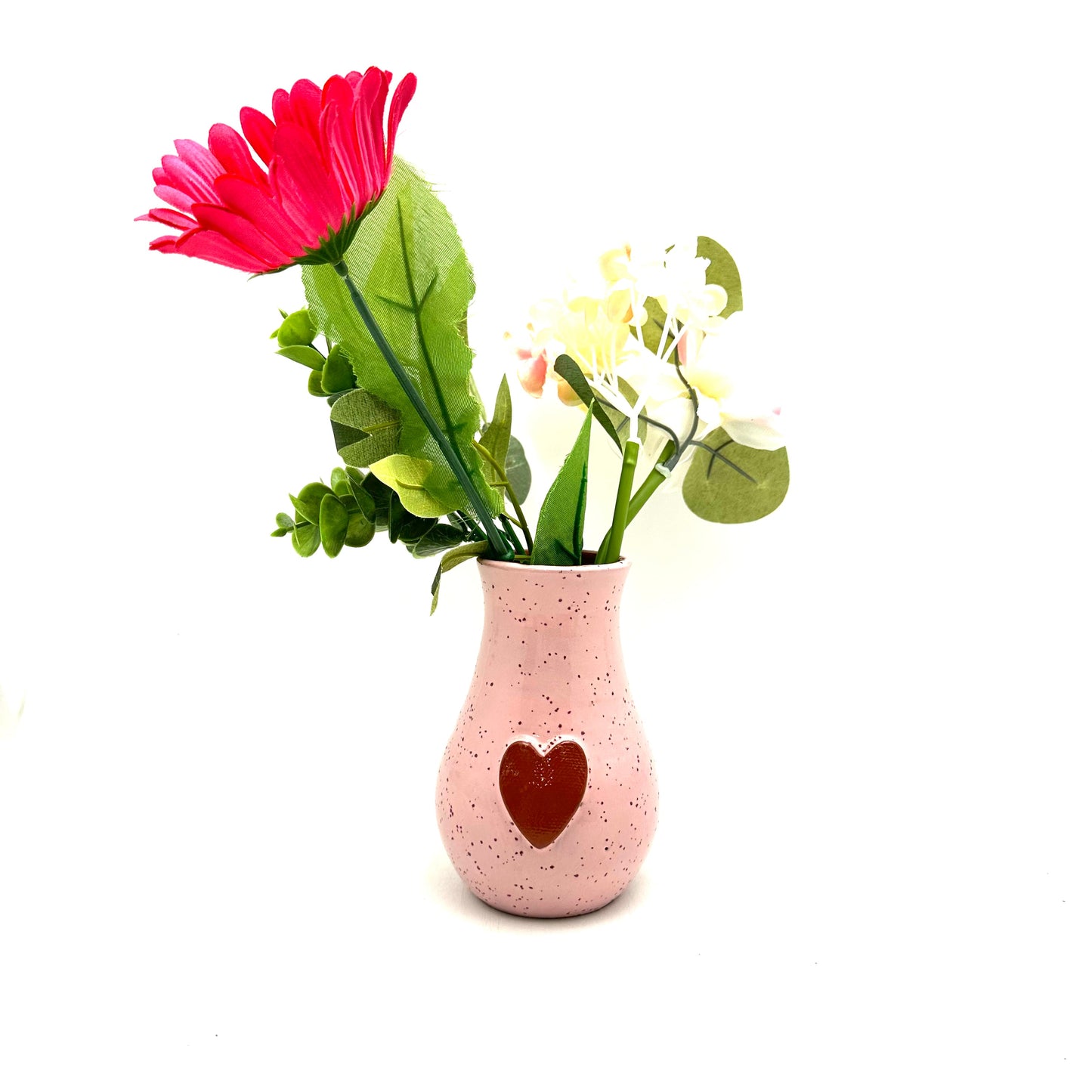 Calliope Heart Vase - Speckled Pink