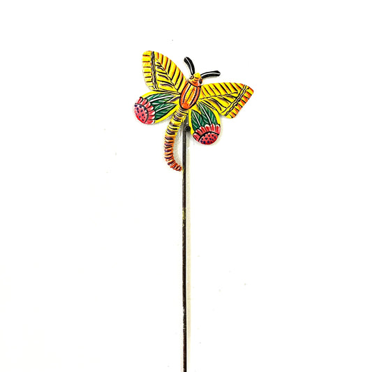 Yellow with Flowers Butterfly Garden Stake