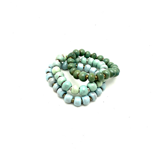 Blue Watercolor Bracelet Stack
