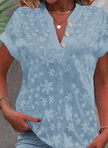 Ellen Floral Print Short Sleeve Blouse (Single Item)