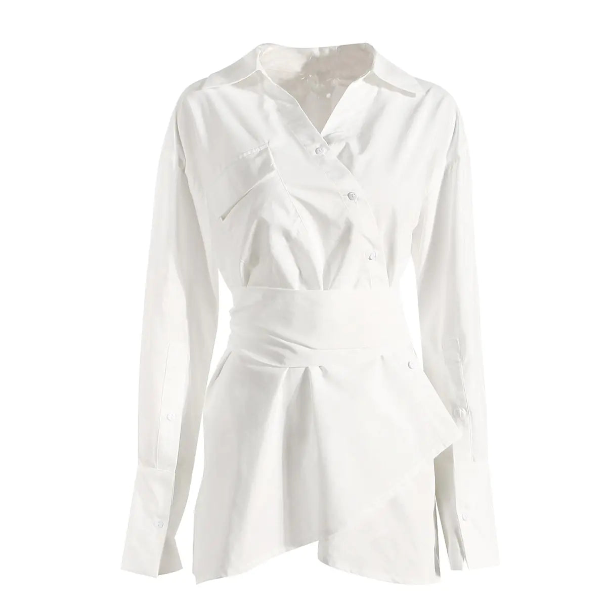 Irregular Shirt Dress for Women's Fashion