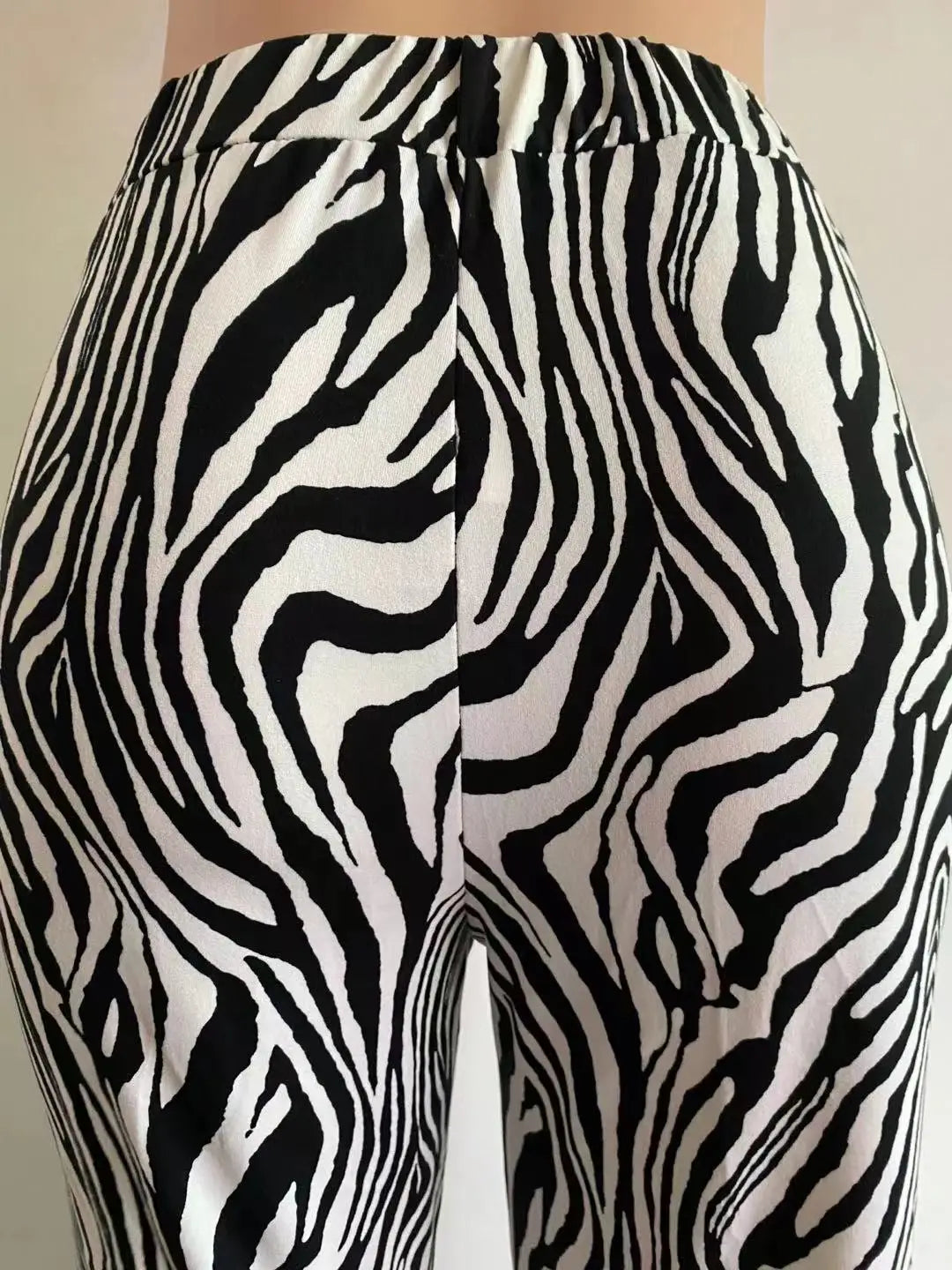 Zebra Print Wide Leg Pants