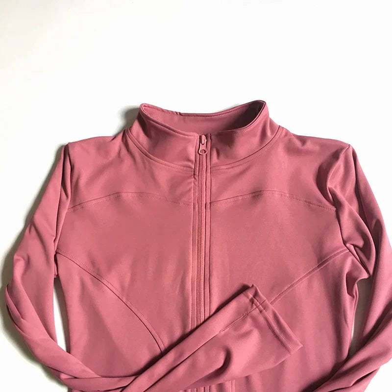 Peeli Long Sleeve Sports Jacket Women Zip Fitness Yoga