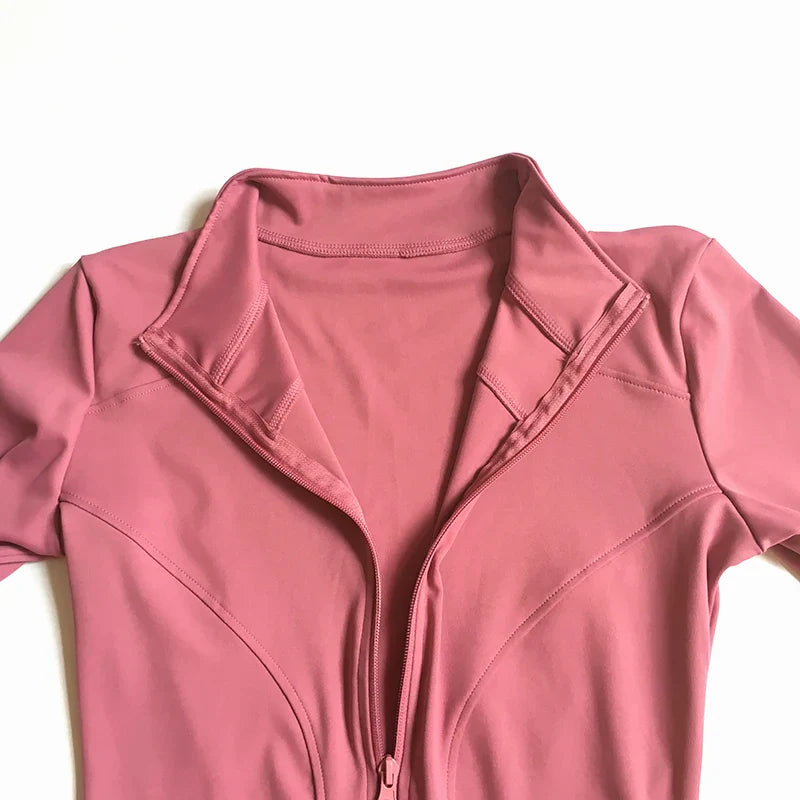 Peeli Long Sleeve Sports Jacket Women Zip Fitness Yoga