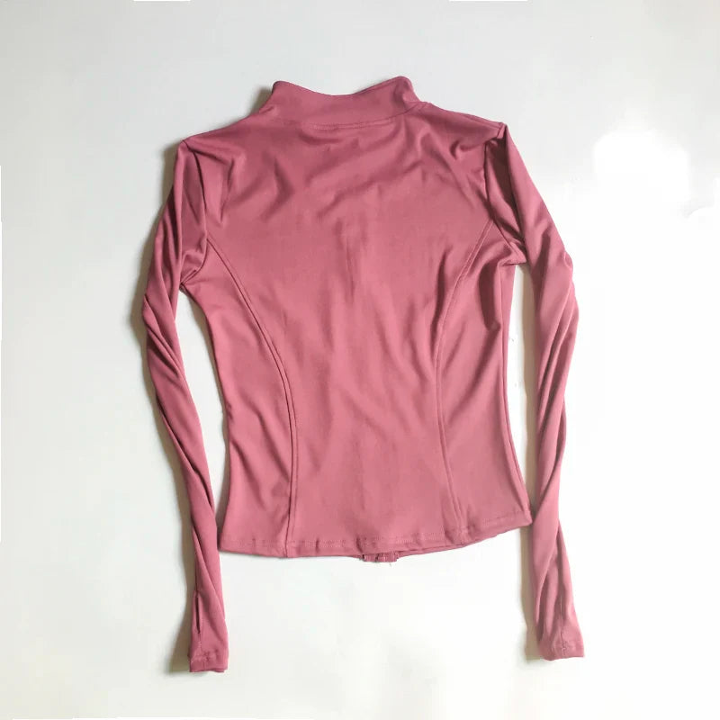Peeli Long Sleeve Sports Jacket Women Zip Fitness Yoga