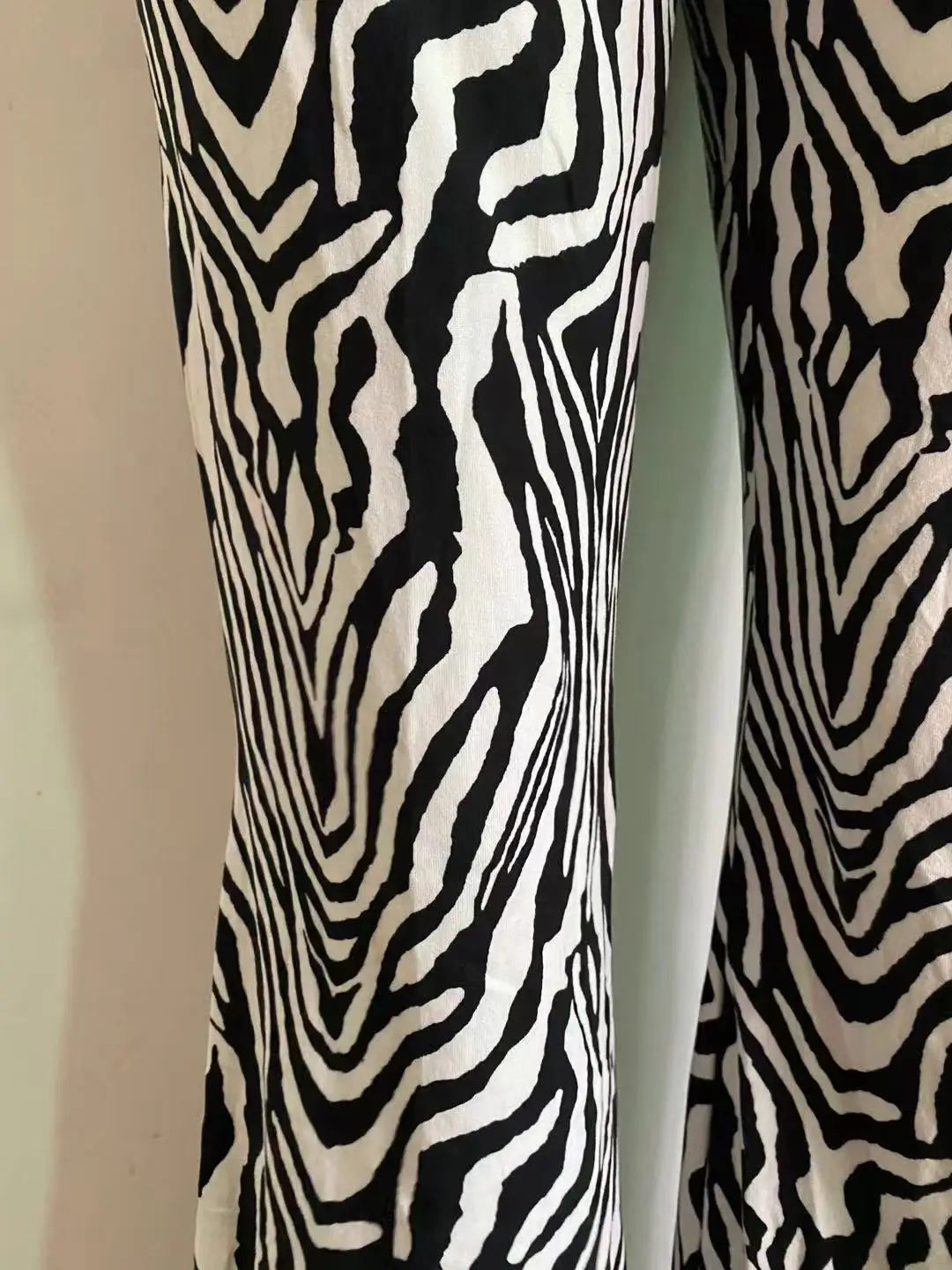Zebra Print Wide Leg Pants