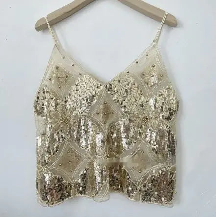 Women's Embroidered Sequin Beaded Sling