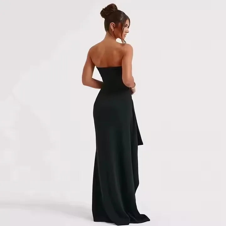 Elegant Backless Sexy Dress Vespids Casual Sleeveless High Slit Long Dress