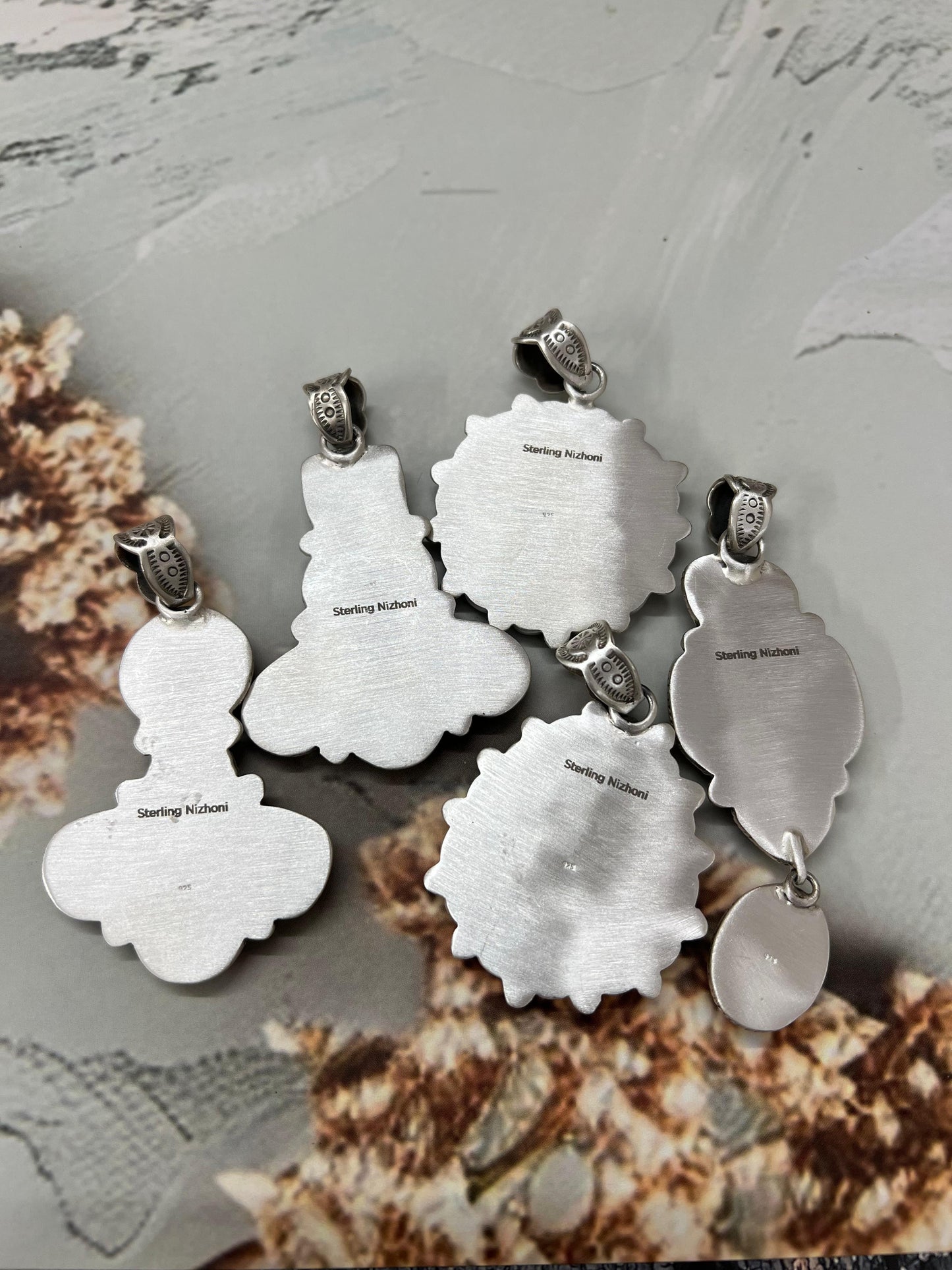 Handmade Sterling Silver Royston Ribbon Turquoise Pendant with Signed Nizhoni