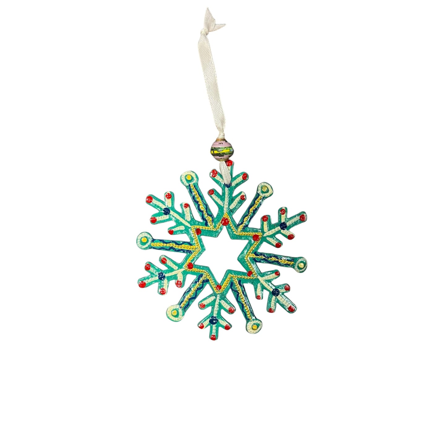 Turquoise Snowflake Ornament