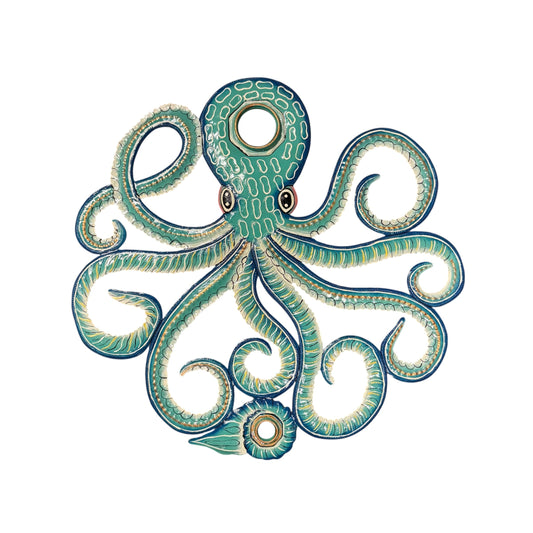 Oil Drum Top Octopus- Turquoise