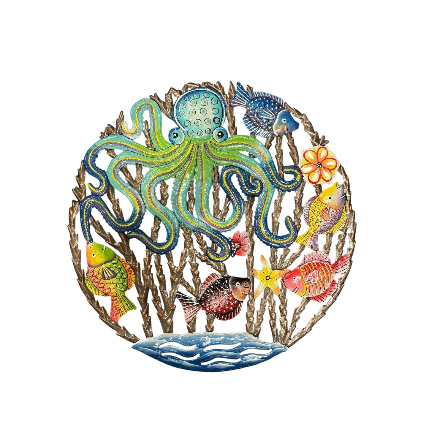 Large Turquoise Octopus in Ocean