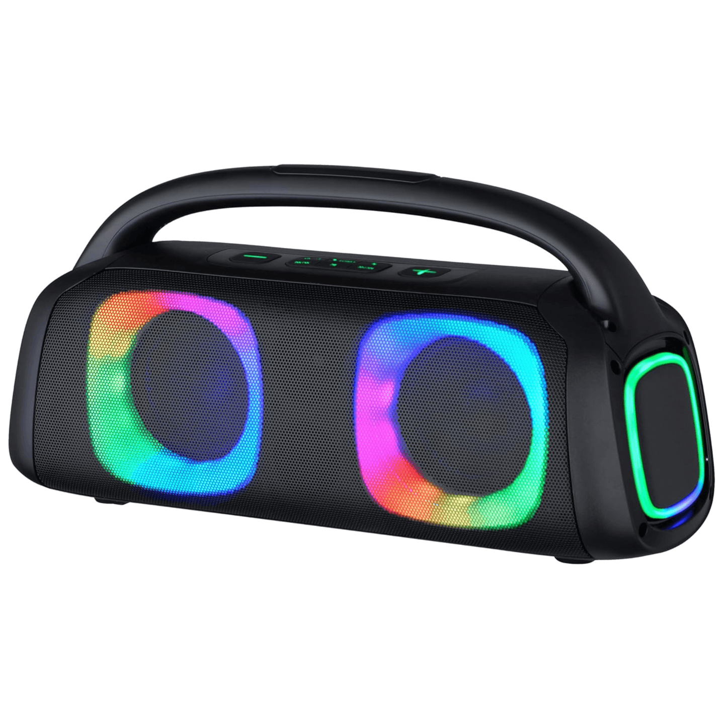 IQ Sound Portable Bluetooth Speaker with RGB Lights and TWS-Enhanced Stereo Sound