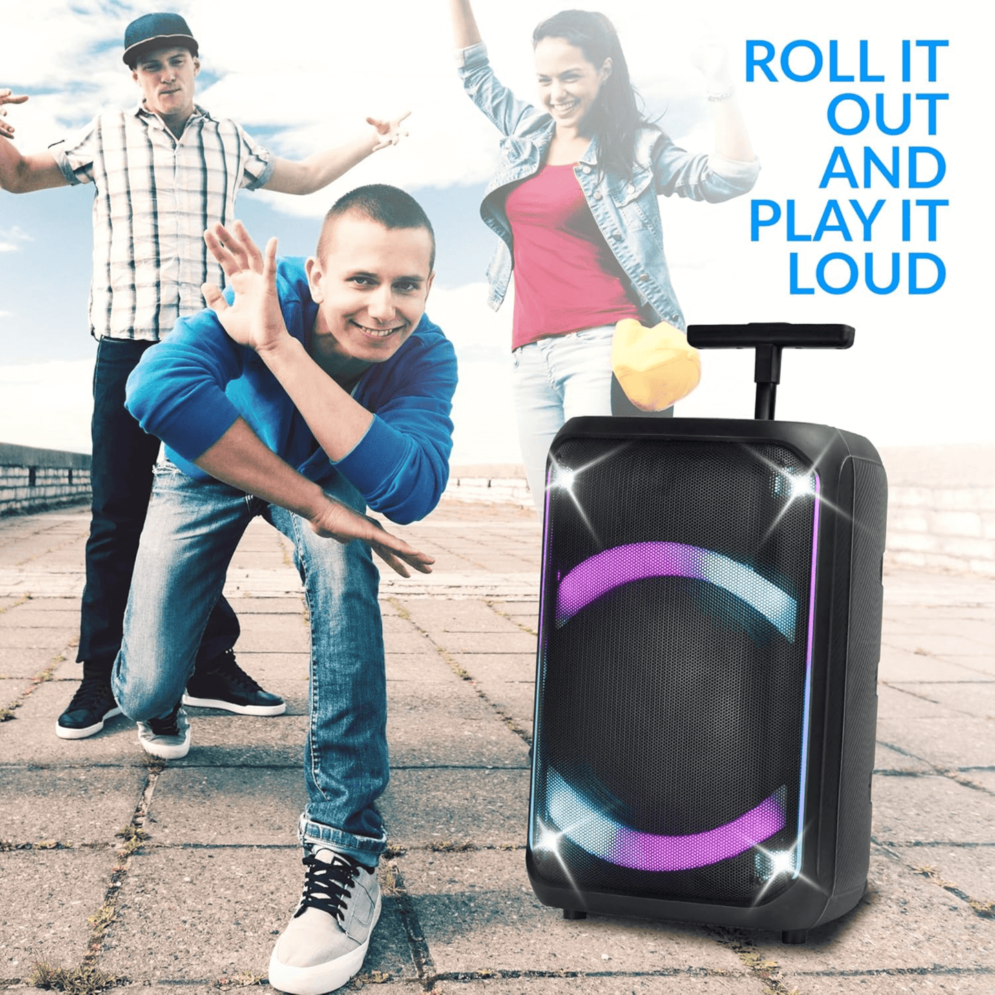 IQ Sound 12-Inch Portable Bluetooth Party Speaker with TWS