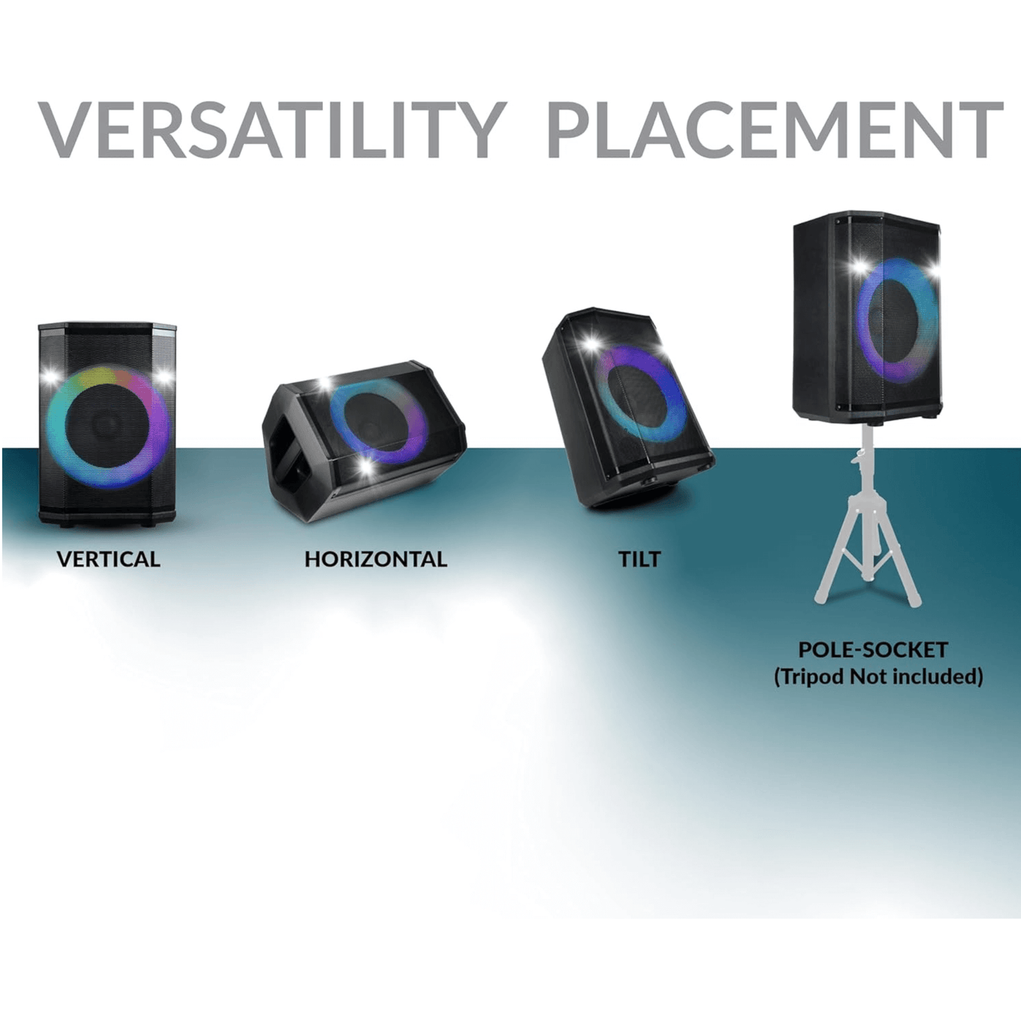 IQ Sound 15-Inch Portable BT Speaker with Tiltable Audio Enhancement