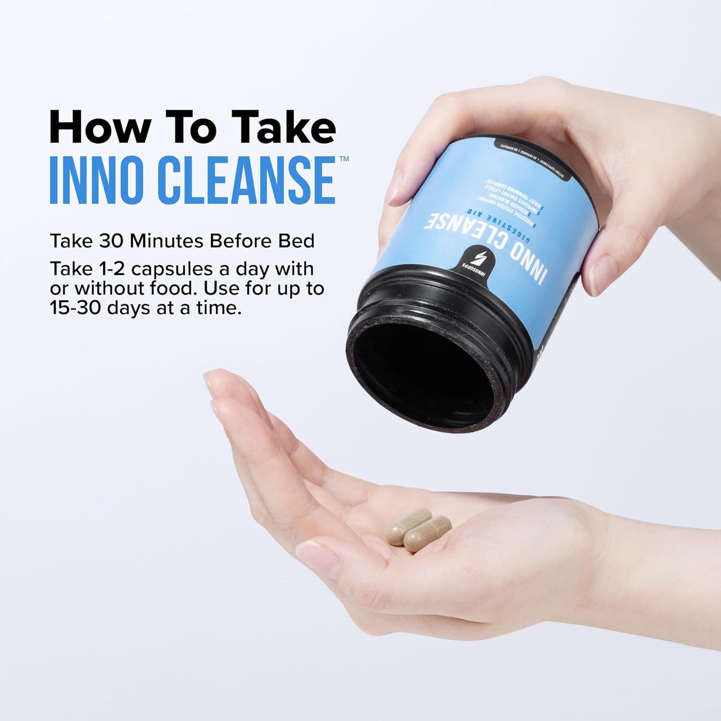 InnoSupps Inno Cleanse – Vegan Detox & Gut Health Support Capsules – Weight Loss, Bloating Relief, Energy Boost – 60 Count