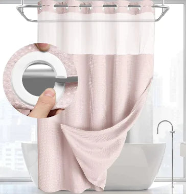 Without Hook Double-Layer Shower Curtain Set