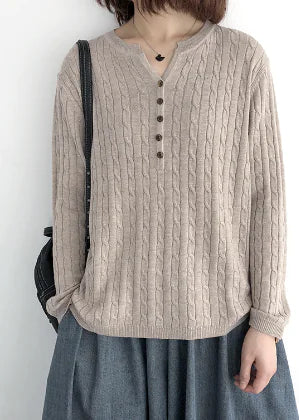 Casual Cotton Knitted Sweater for Women