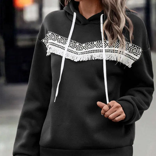 Hooded Lace Casual Sweatshirt for Women