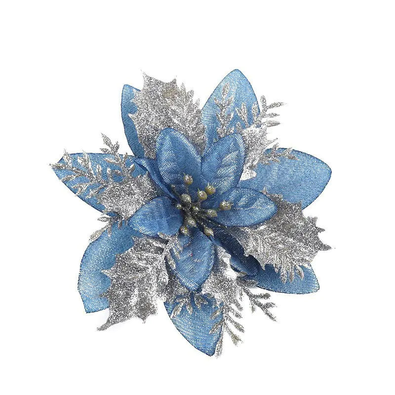 15CM Christmas Gold Glitter Hollow 3D Flower DIY Decor