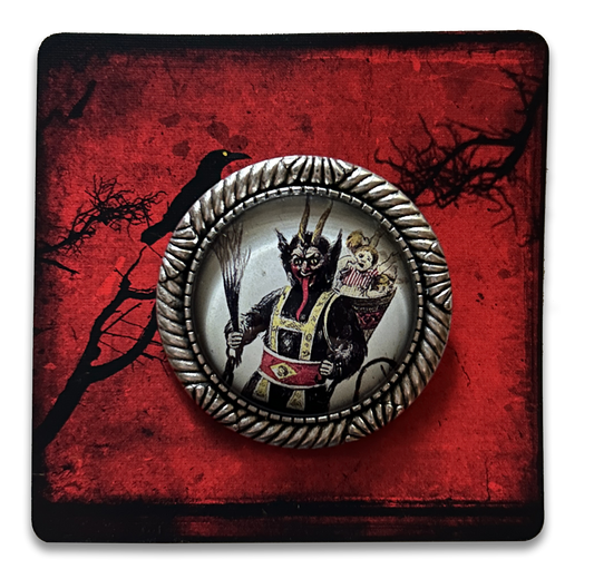 Vintage Cameo Style Krampus Brooch