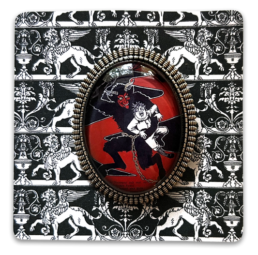 Vintage Cameo Style Krampus Brooch