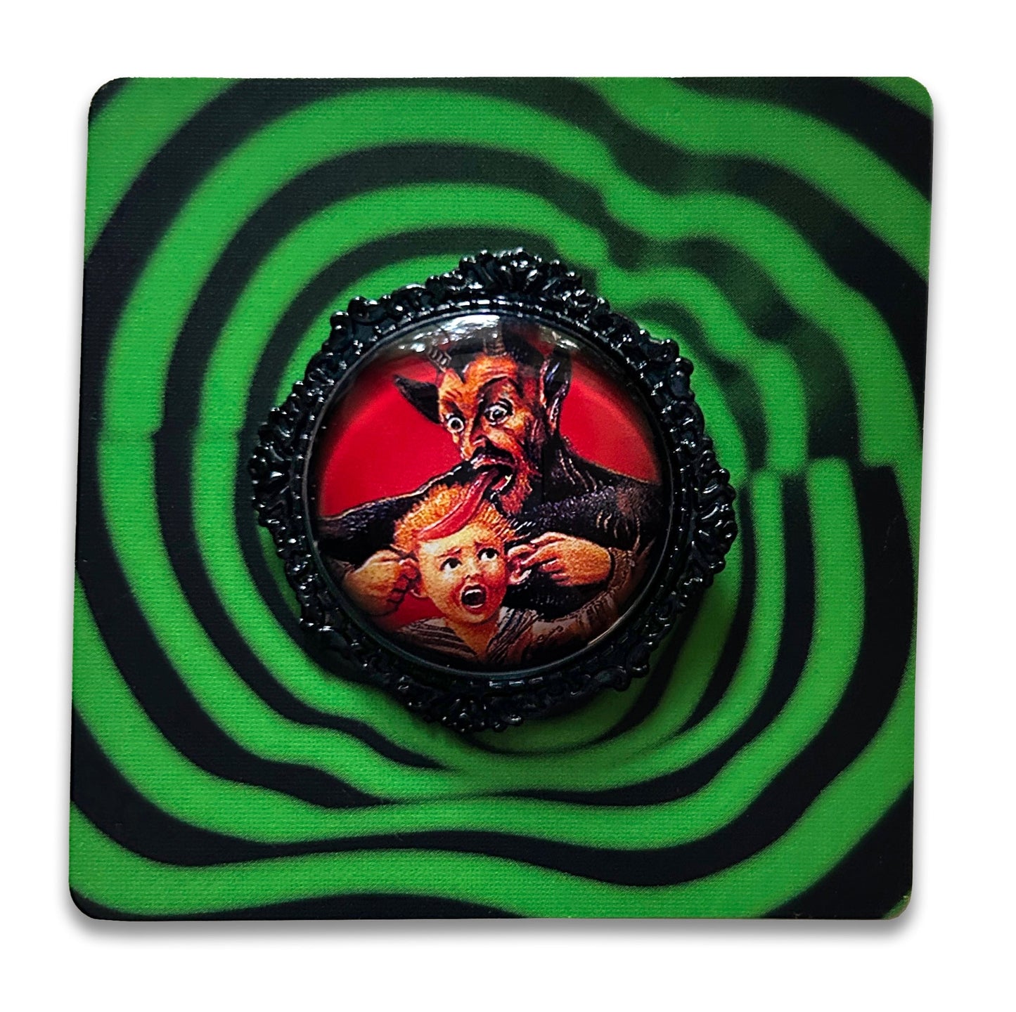 Vintage Cameo Style Krampus Brooch