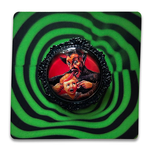 Vintage Cameo Style Krampus Brooch