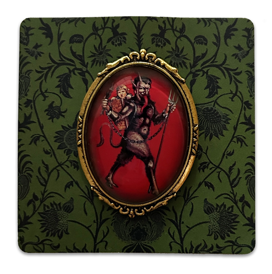 Vintage Cameo Style Krampus Brooch