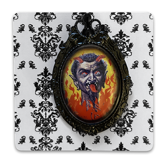 Vintage Cameo Style Krampus Brooch