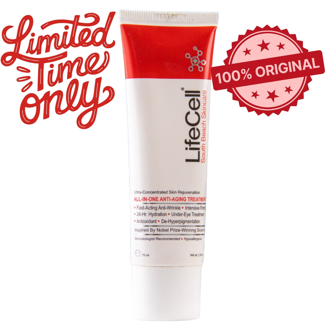 LifeCell All‑In‑One Anti‑Aging Cream 2.54 oz – Retinol, Vitamin C, DMAE & Hyaluronic Acid for Wrinkles, Fine Lines, Dark Circles & Sun Damage