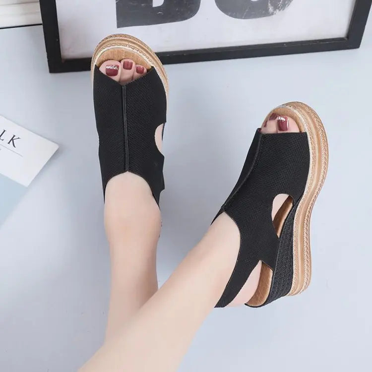 Summer Women's Hollow Wedge Platform Sandals