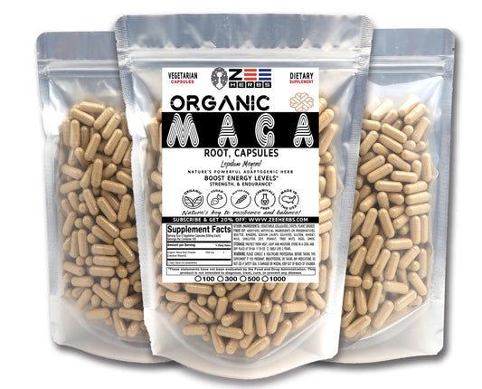 Maca Root Capsules - 1500mg Per Serving of Natural Pure Organic Black Maca Root Powder