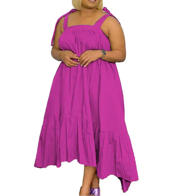 Autumn Women's Sexy Solid Color Plus Size Dress