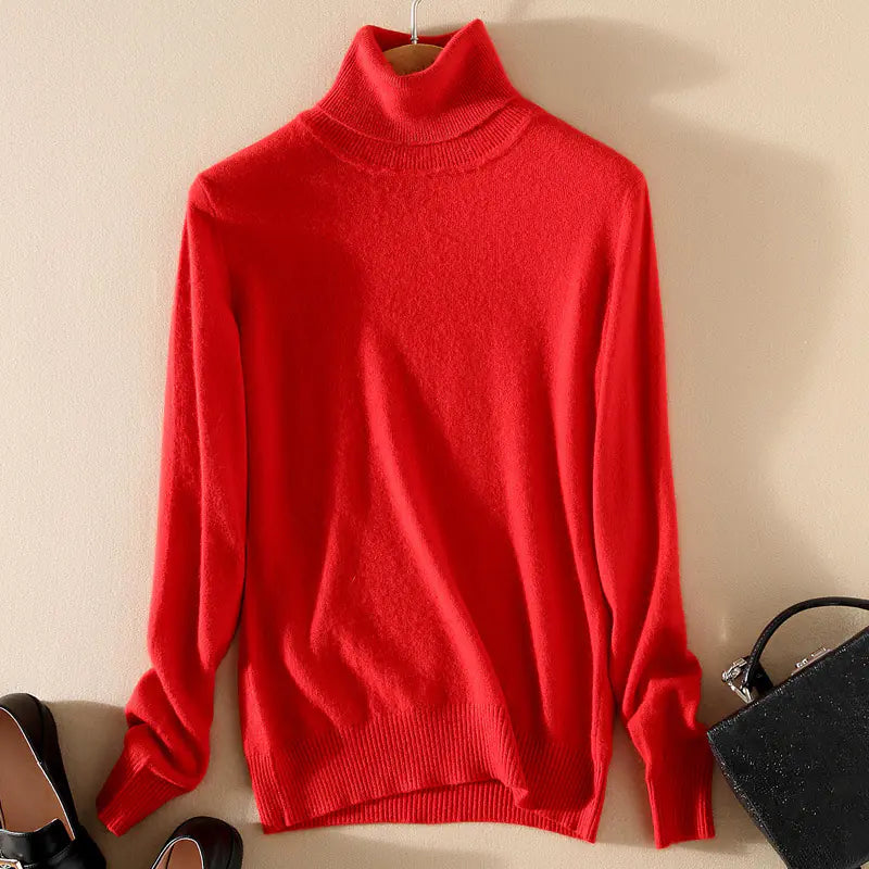 Women's Plus Size Knitted Turtleneck Sweater