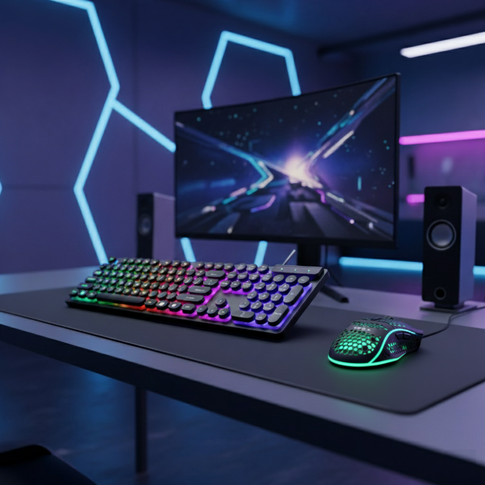 Dragon Z9i USB Wired Light Up Gaming Keyboard and Mouse Set