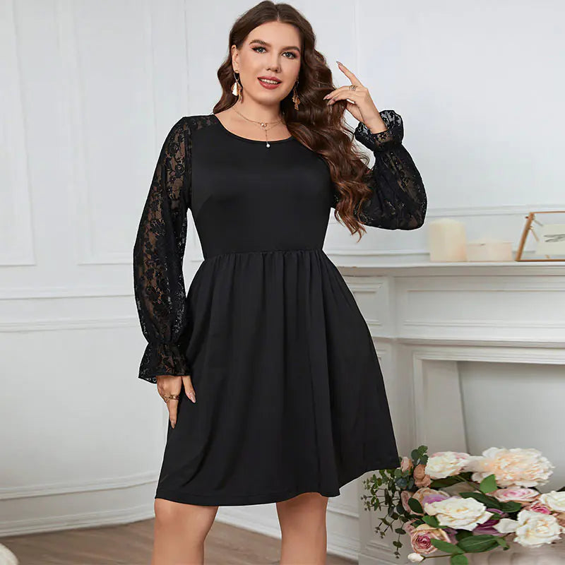 Plus Size Long Sleeve Sexy Autumn Dress for Women