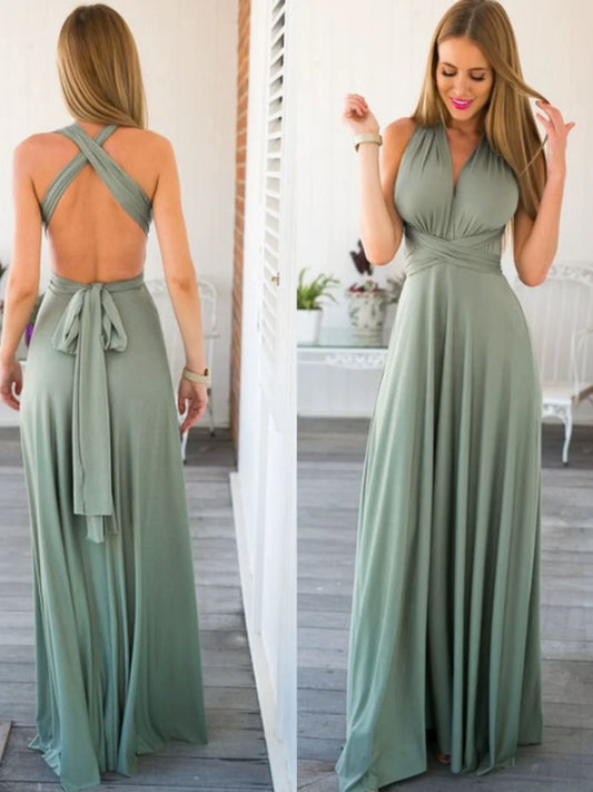 Sexy Stunning Multi-Rope Bandage Red Dress Long Dress