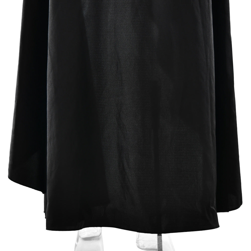 elegant satin long skirt personality suspender ruffle high slit dress club clothing